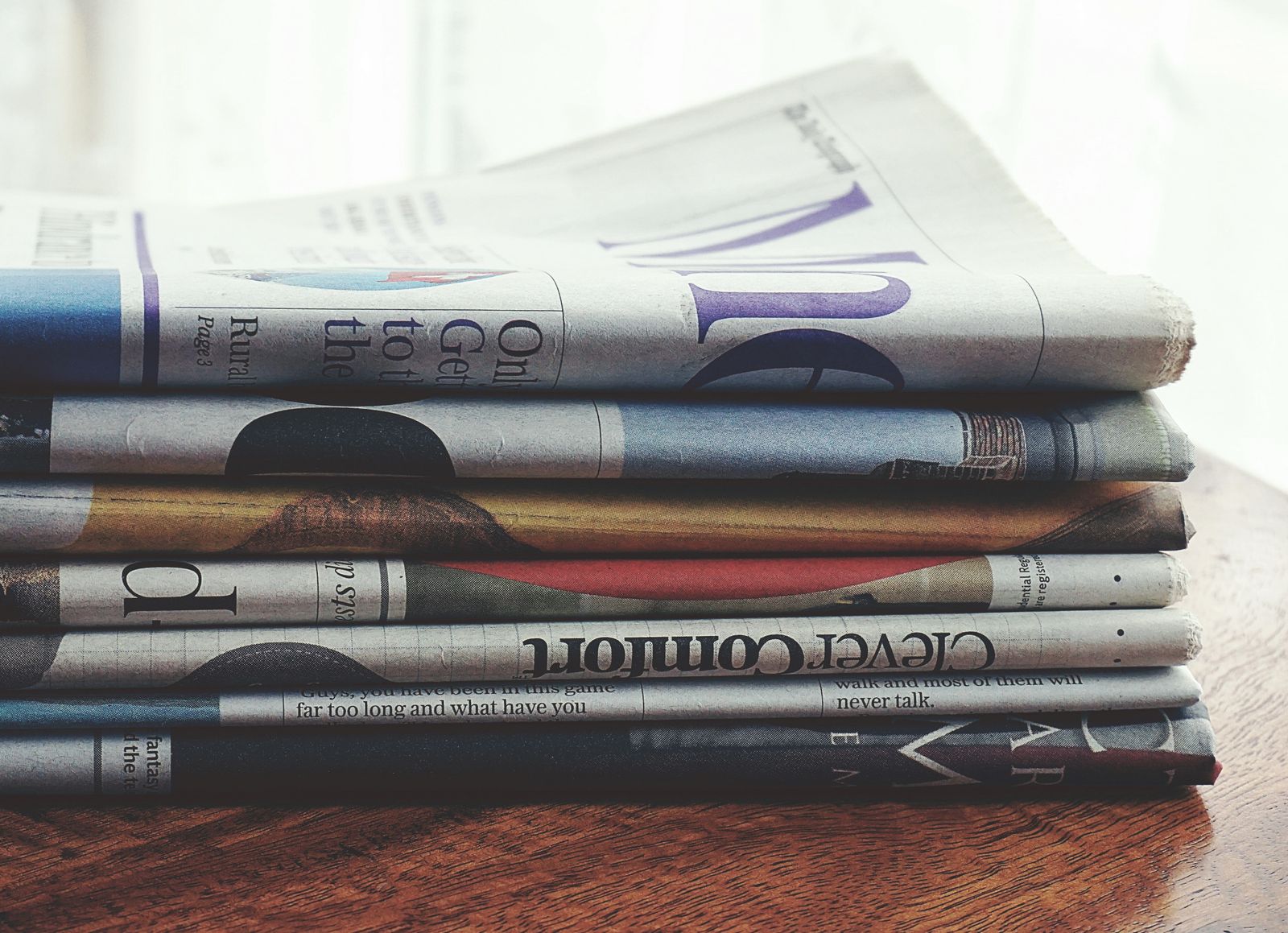 A stack of newspapers